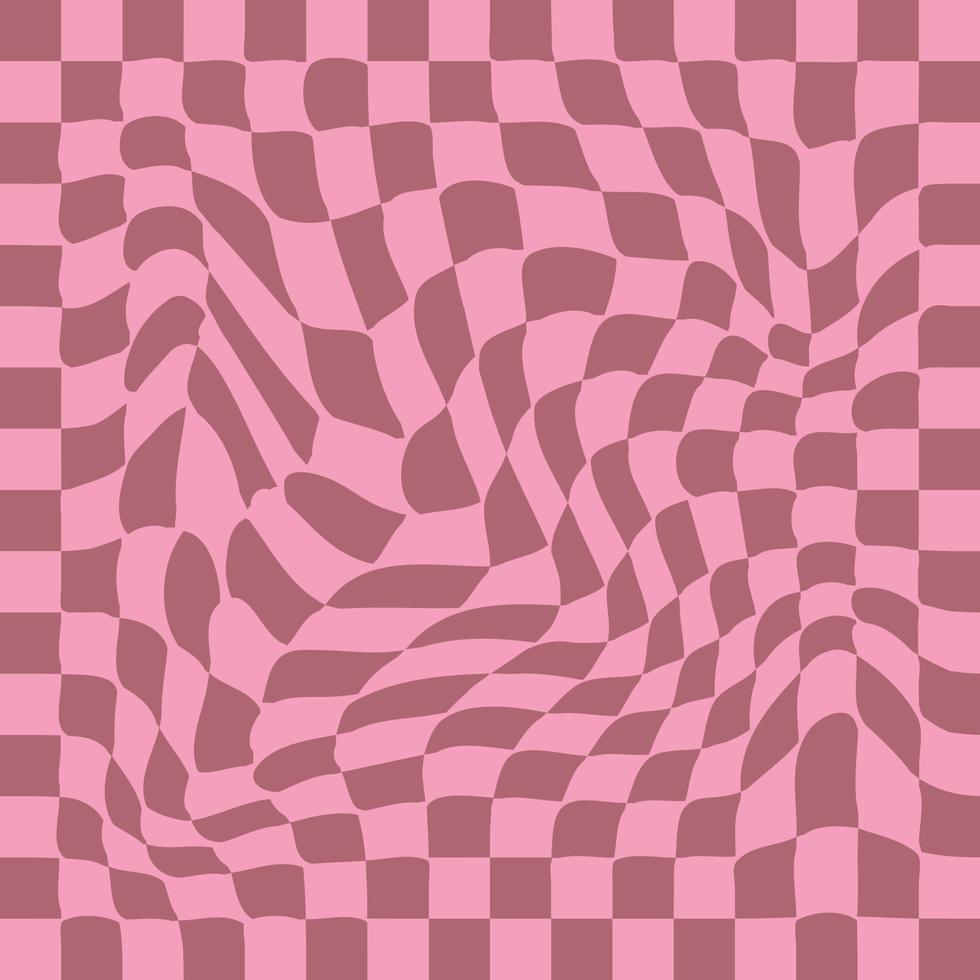 1970 Wavy Swirl Seamless Pattern in Orange and Pink Colors. Seventies Style, Groovy Background vector