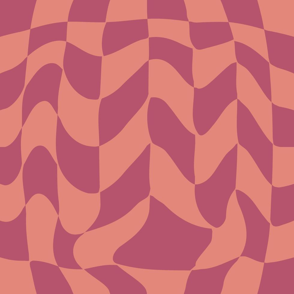 1970 Wavy Swirl Seamless Pattern in Orange and Pink Colors. Seventies Style, Groovy Background vector