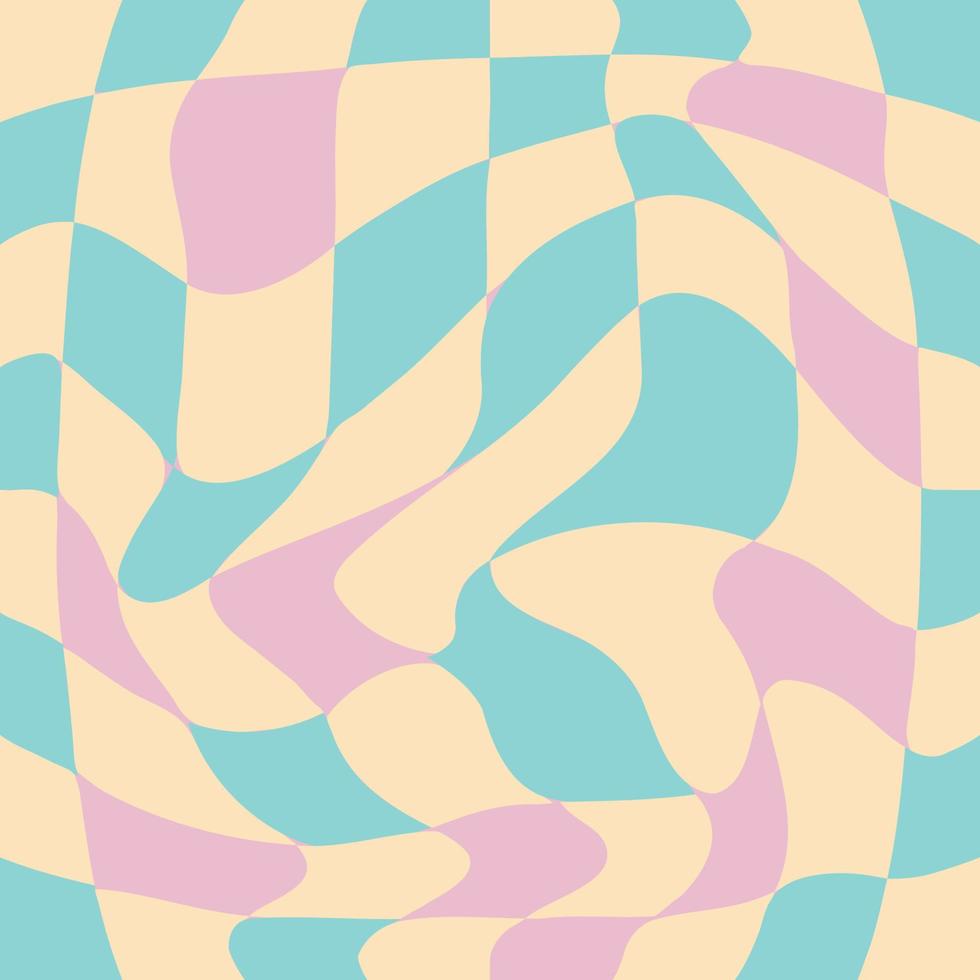 1970 Wavy Swirl Seamless Pattern in Orange and Pink Colors. Seventies Style, Groovy Background vector