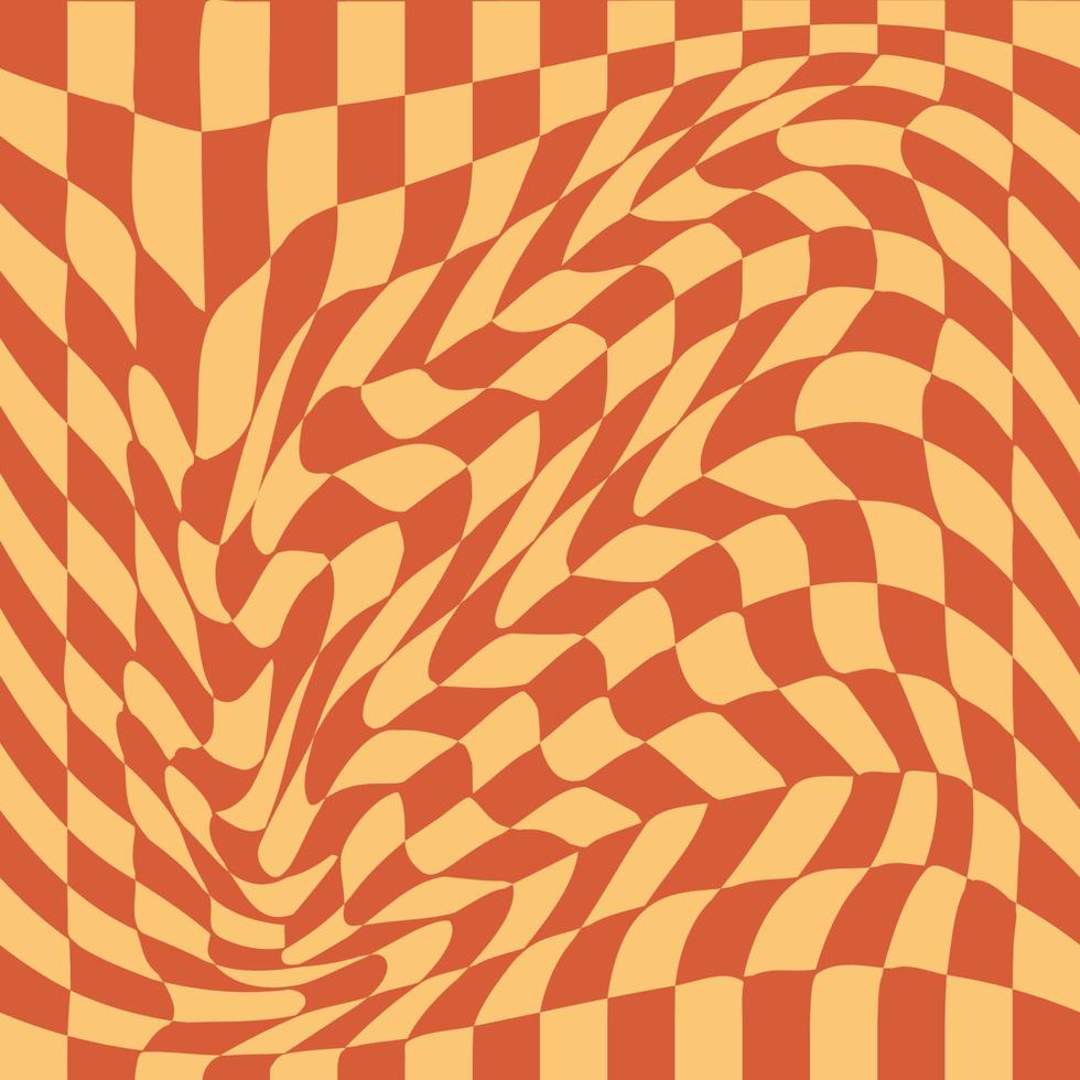 1970 Wavy Swirl Seamless Pattern in Orange and Pink Colors. Seventies Style, Groovy Background vector