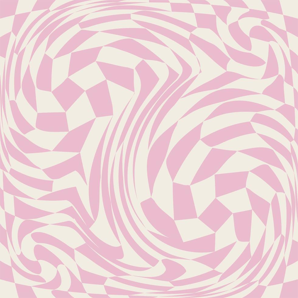 1970 Wavy Swirl Seamless Pattern in Orange and Pink Colors. Seventies Style, Groovy Background vector