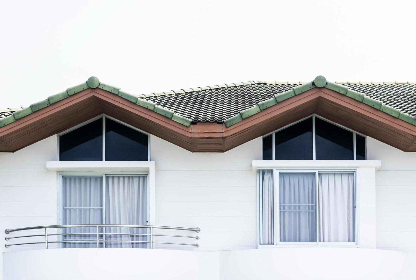 Two windows on modern white house photo