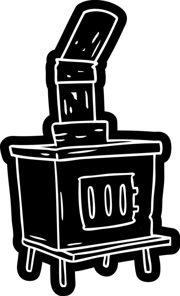cartoon icon drawing of a house furnace vector