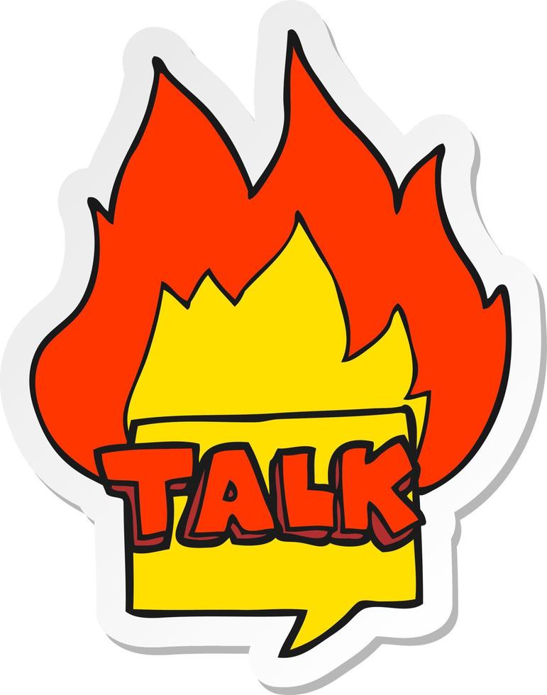 sticker of a cartoon talk symbol vector