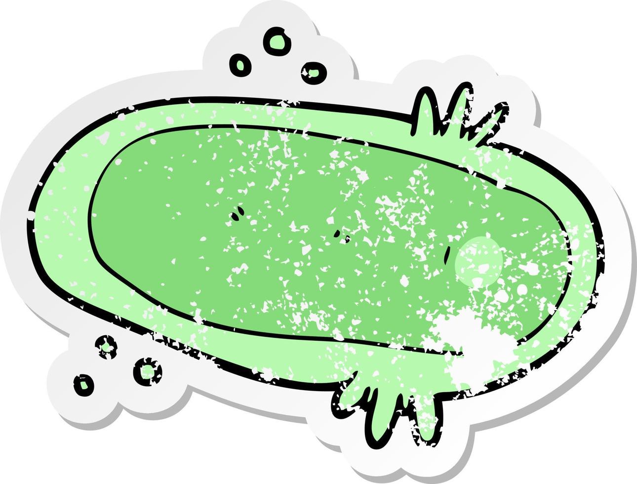 distressed sticker of a cartoon amoeba vector