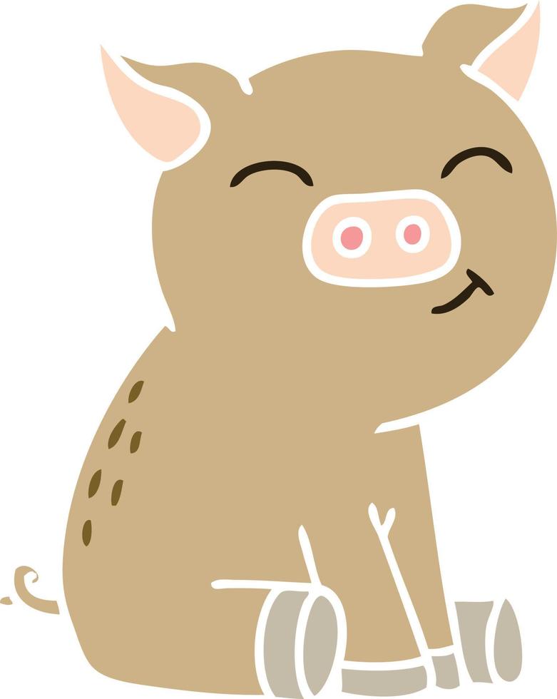 quirky hand drawn cartoon pig vector