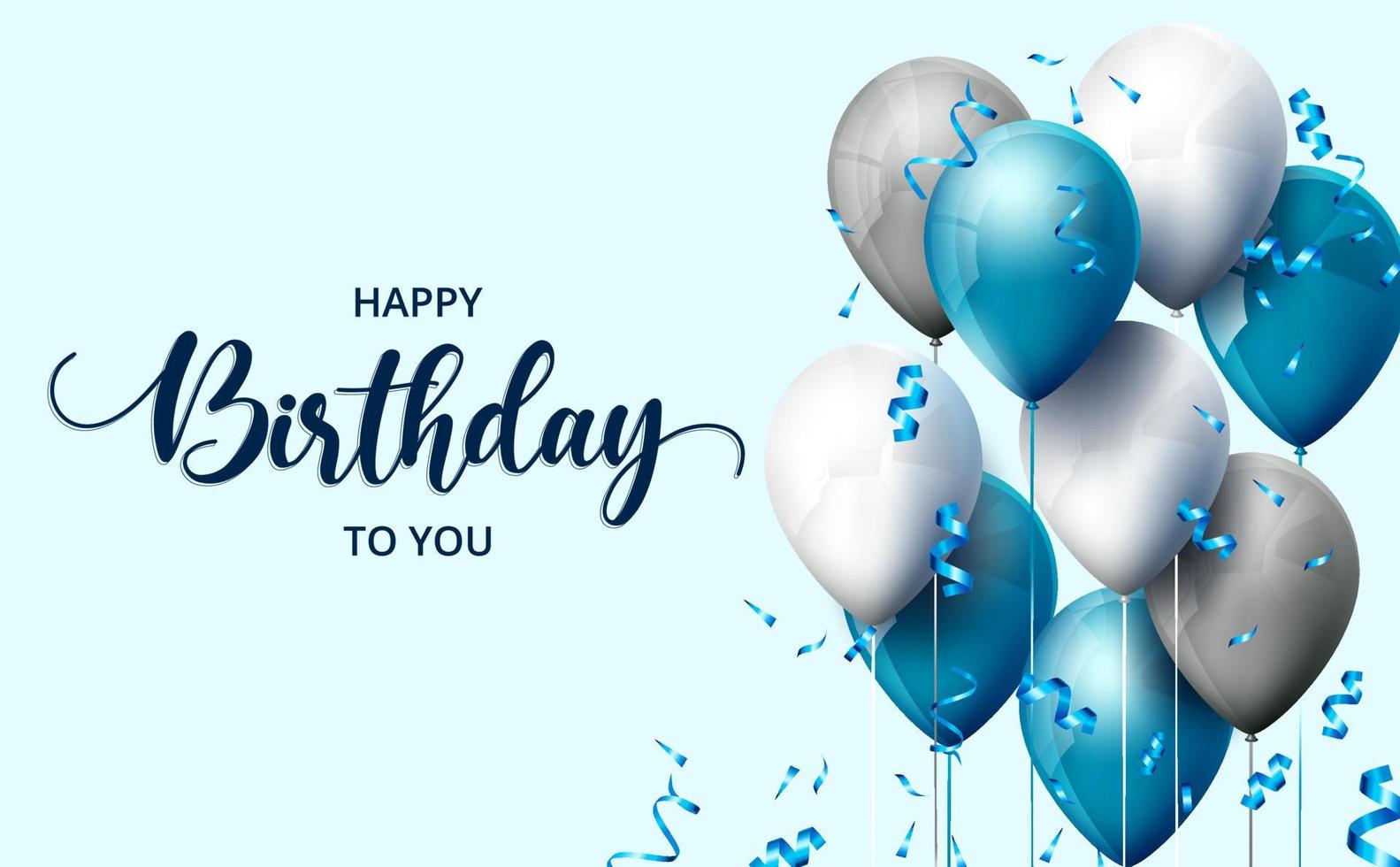 Birthday balloons vector background design. Happy birthday to you text ...