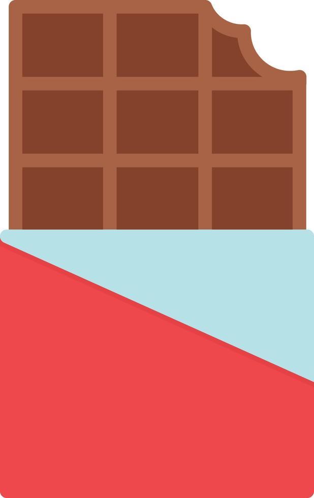 icono plano de barra de chocolate vector