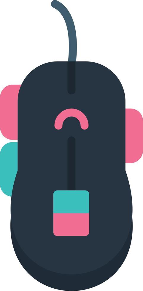 Gaming Mouse Flat Icon vector