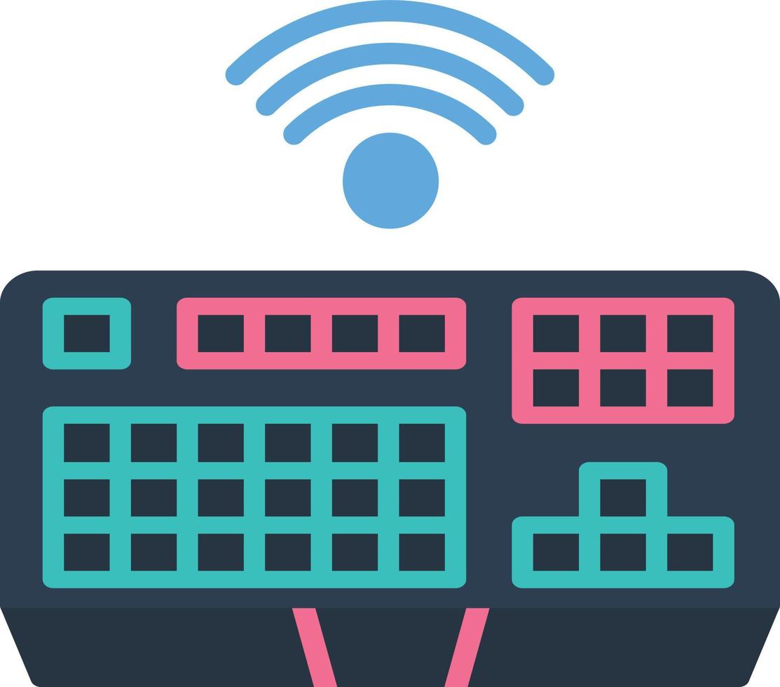 icono plano de teclado inalámbrico vector