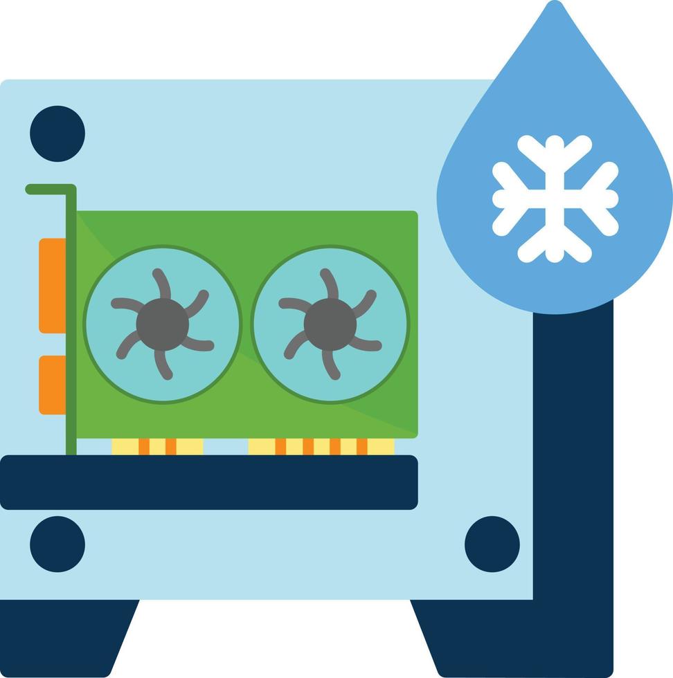 Cooled Pc Flat Icon vector