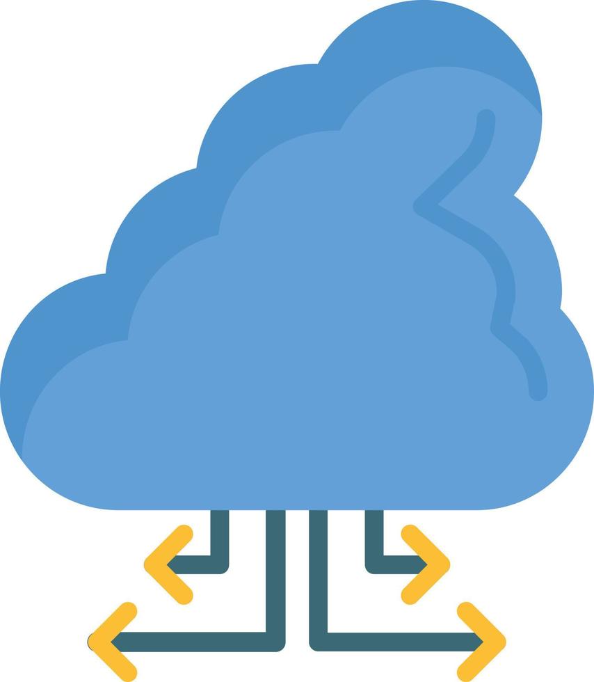 icono plano de almacenamiento en la nube vector