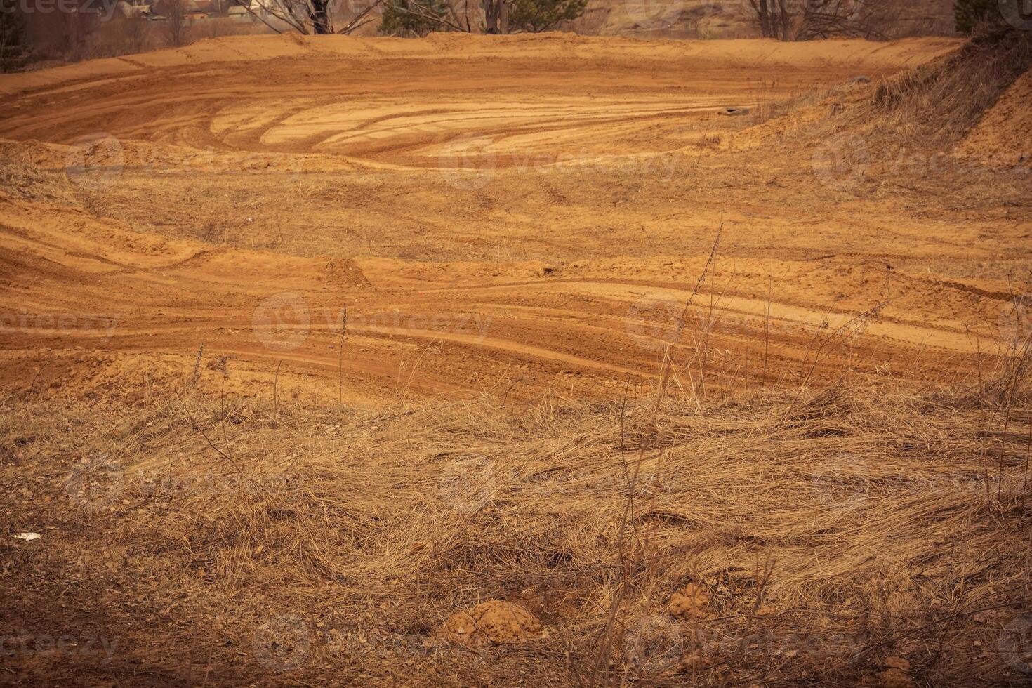 Wheel Track on the Sand Filtered photo