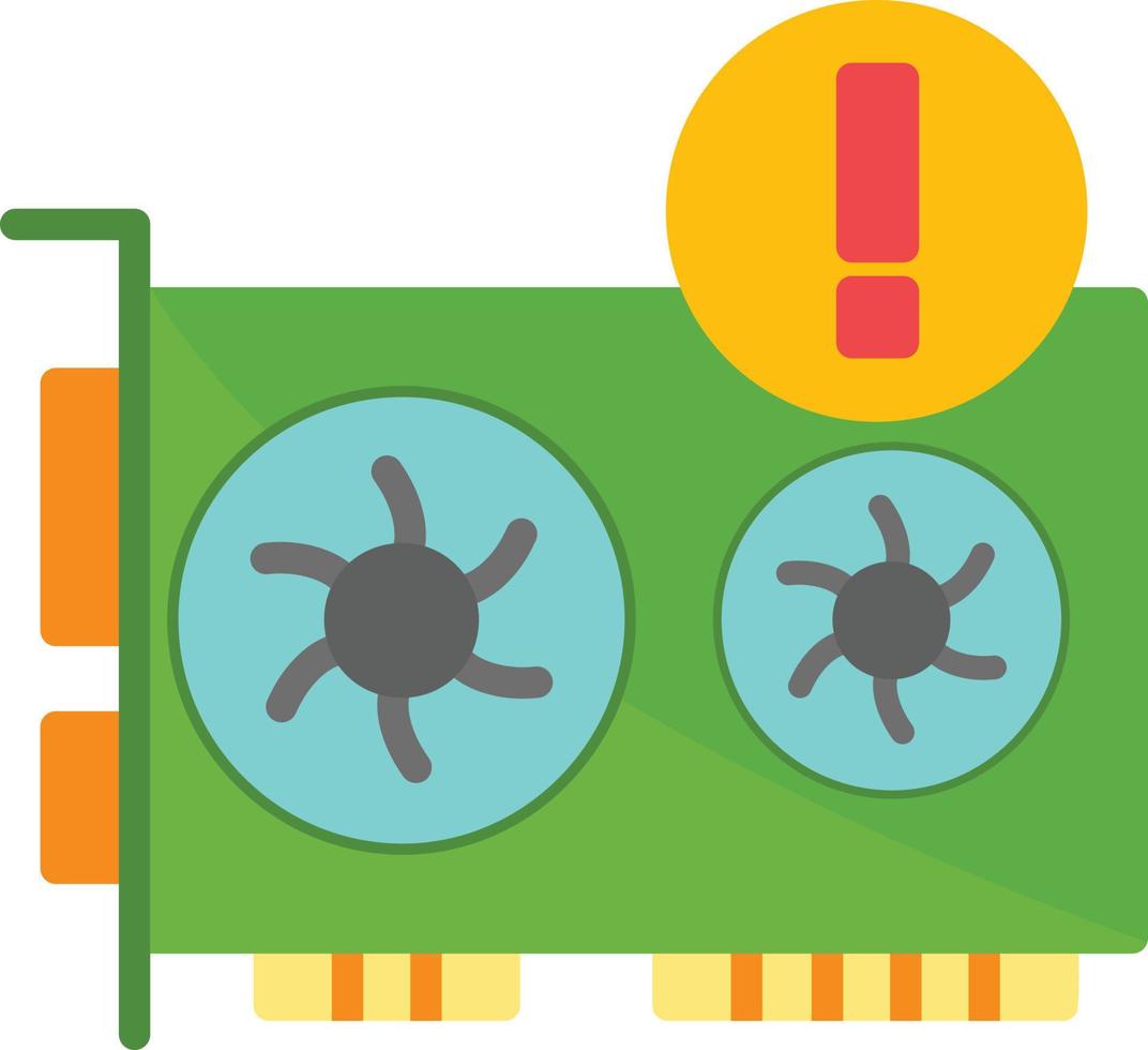 Gpu Error Flat Icon vector