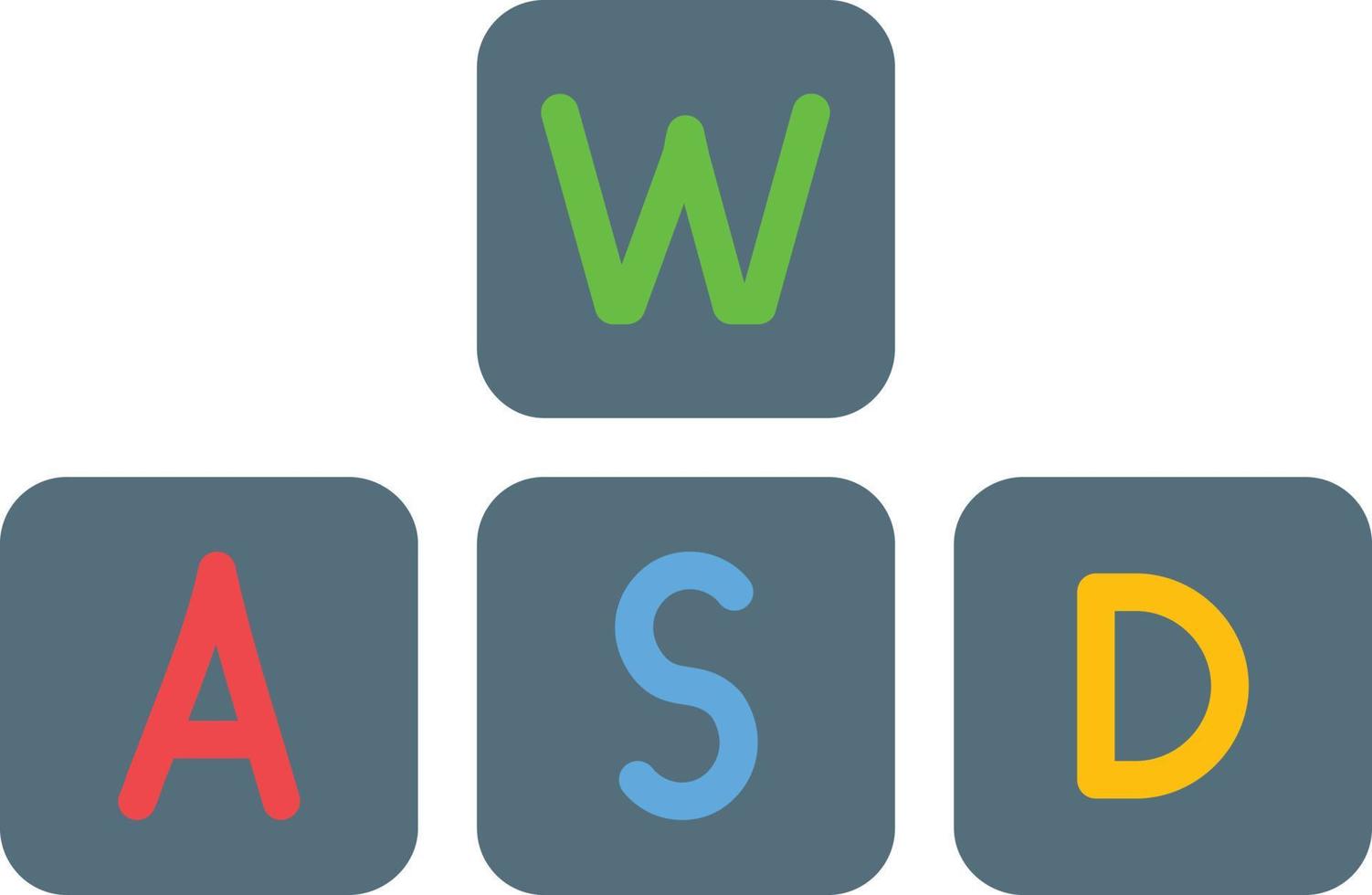 icono plano wasd vector