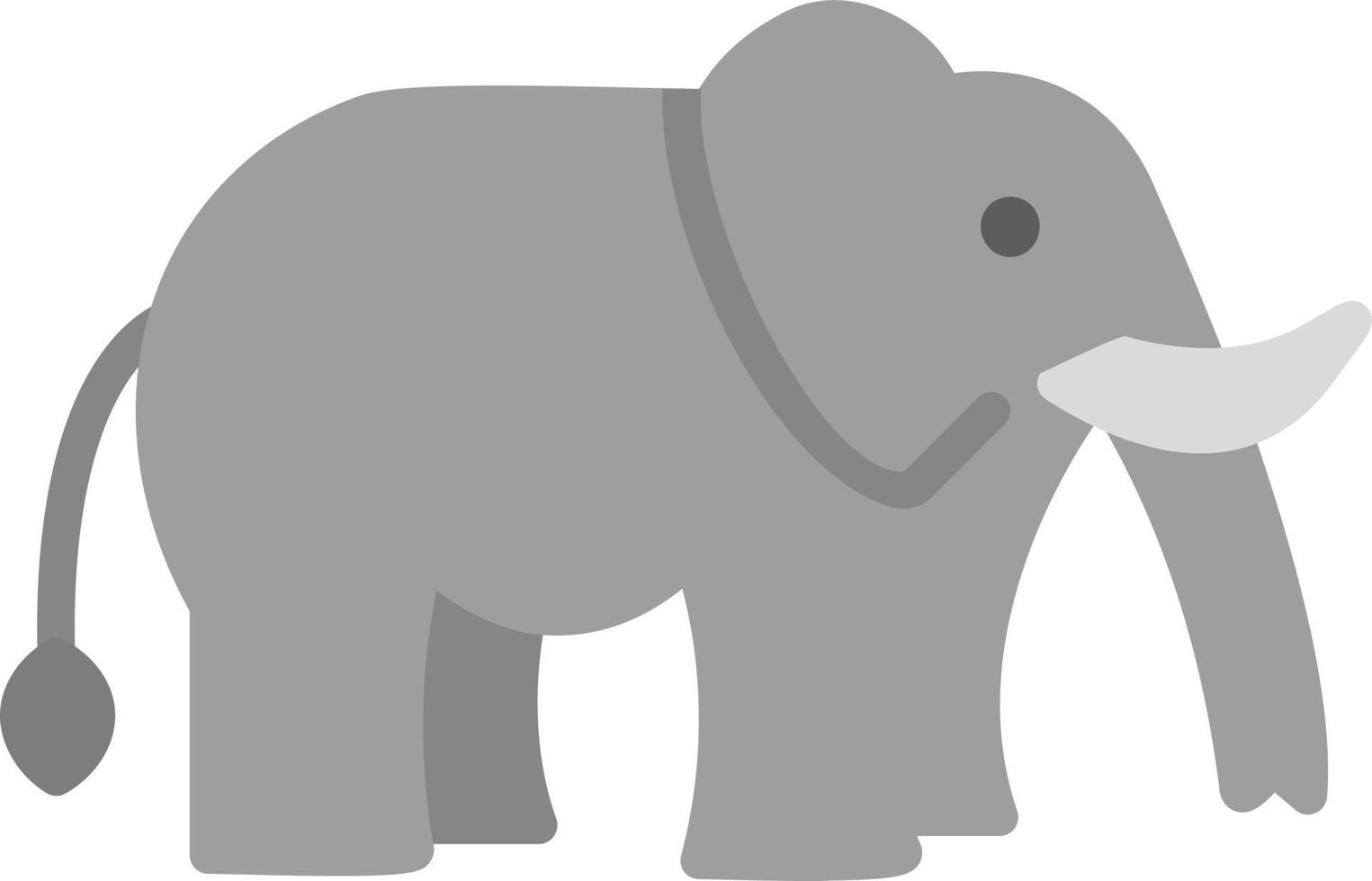 elefante, plano, icono vector