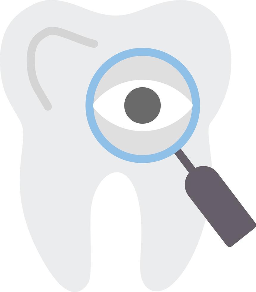 icono plano de diagnóstico de dientes vector