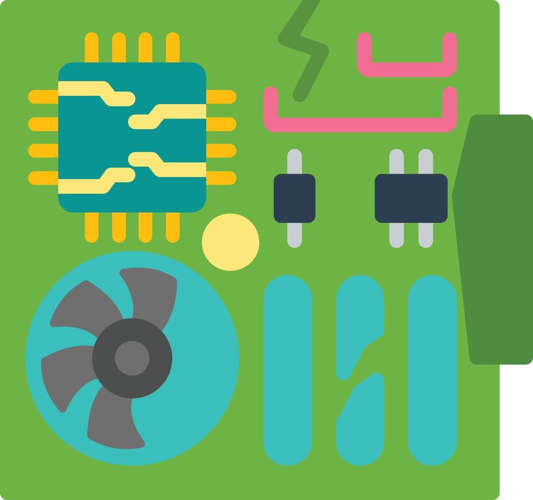 Damage Motherboard Flat Icon vector