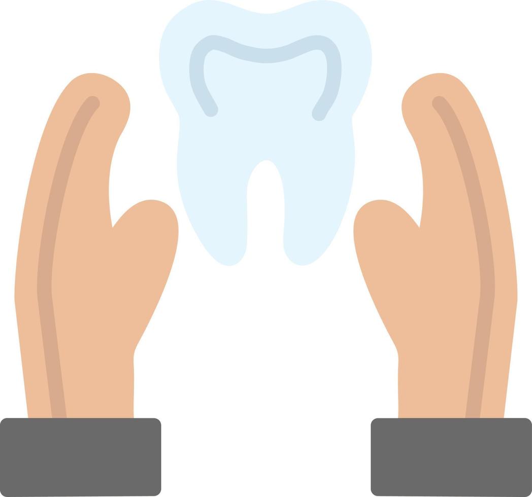 icono de diente plano vector