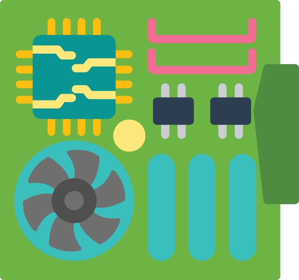 Gaming Motherboard Flat Icon vector