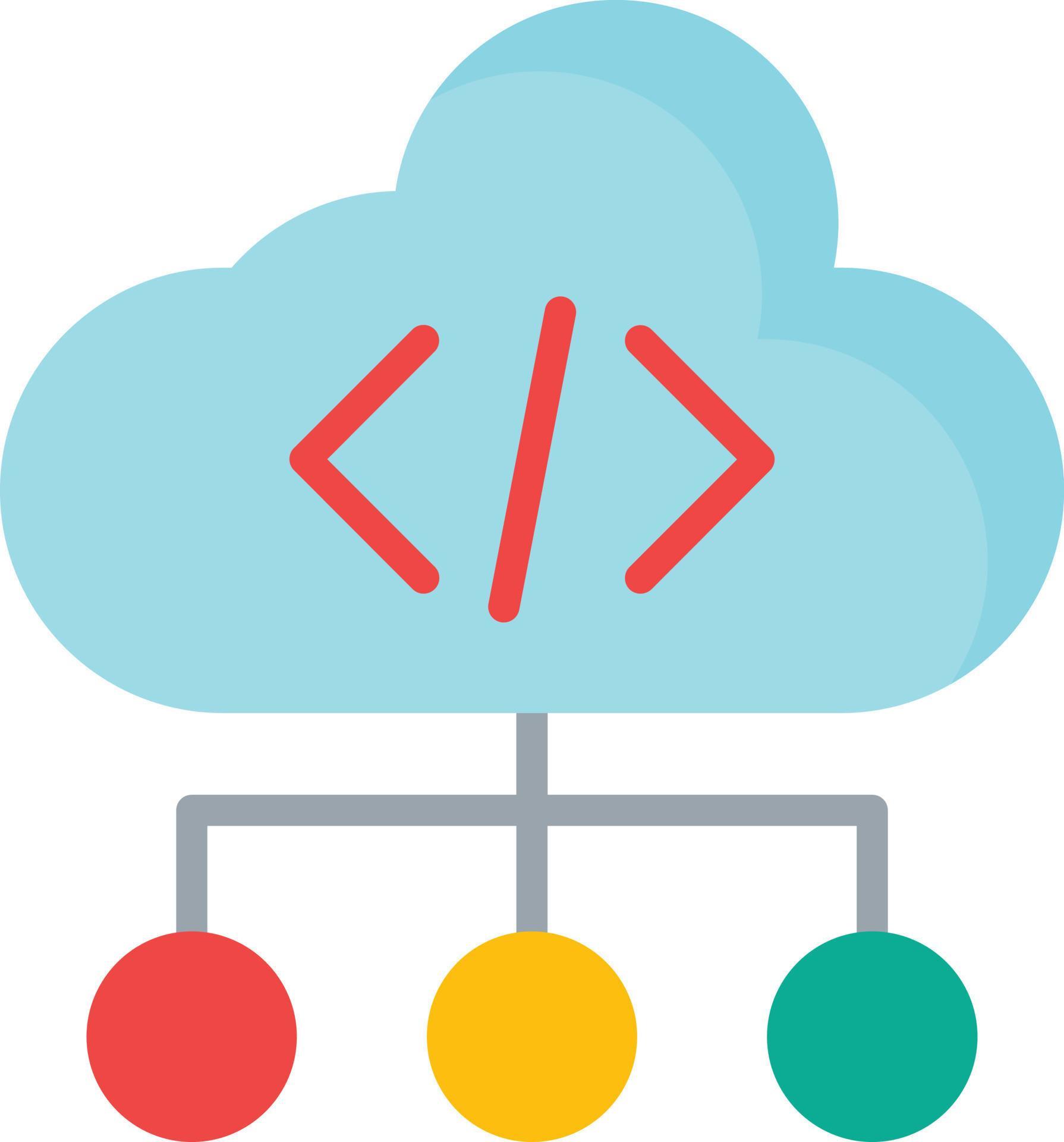 Cloud Coding Flat Icon 11671204 Vector Art at Vecteezy