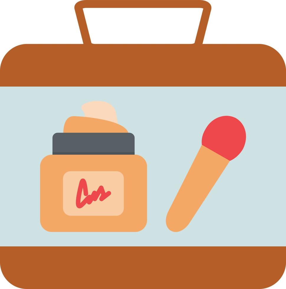 icono plano del kit de maquillaje vector