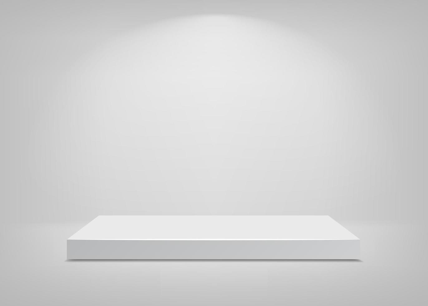 Empty stage. White background. Podium for presentation. Vector illustration.