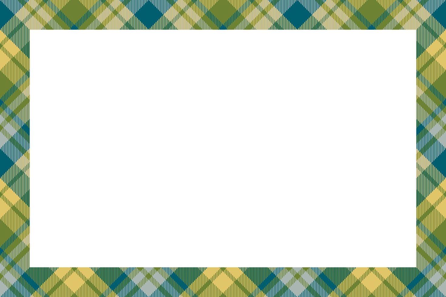 Vintage frame vector. Scottish border pattern retro style. Tartan plaid ornament. vector