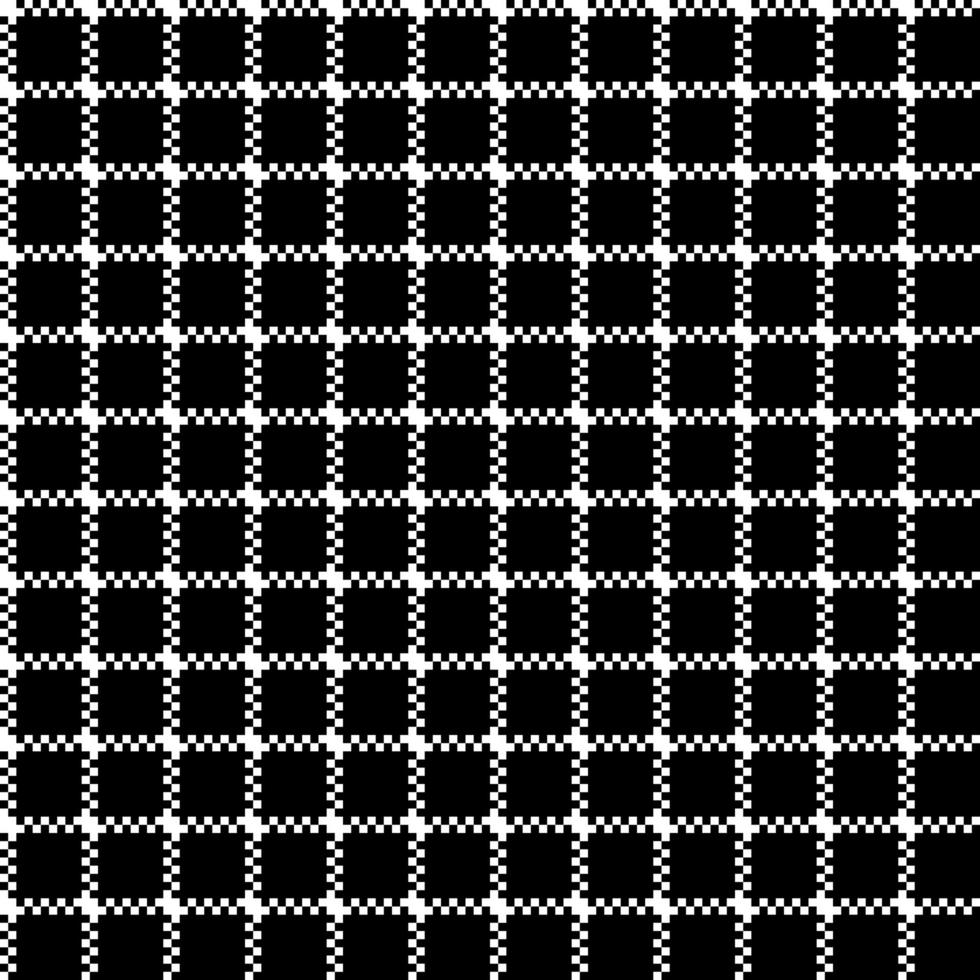 Mesh pixel ornament black seamless pattern vector
