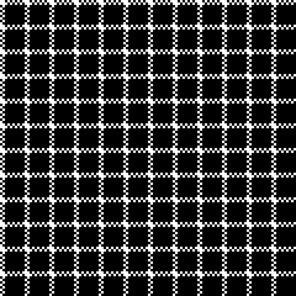 Mesh pixel ornament black seamless pattern vector