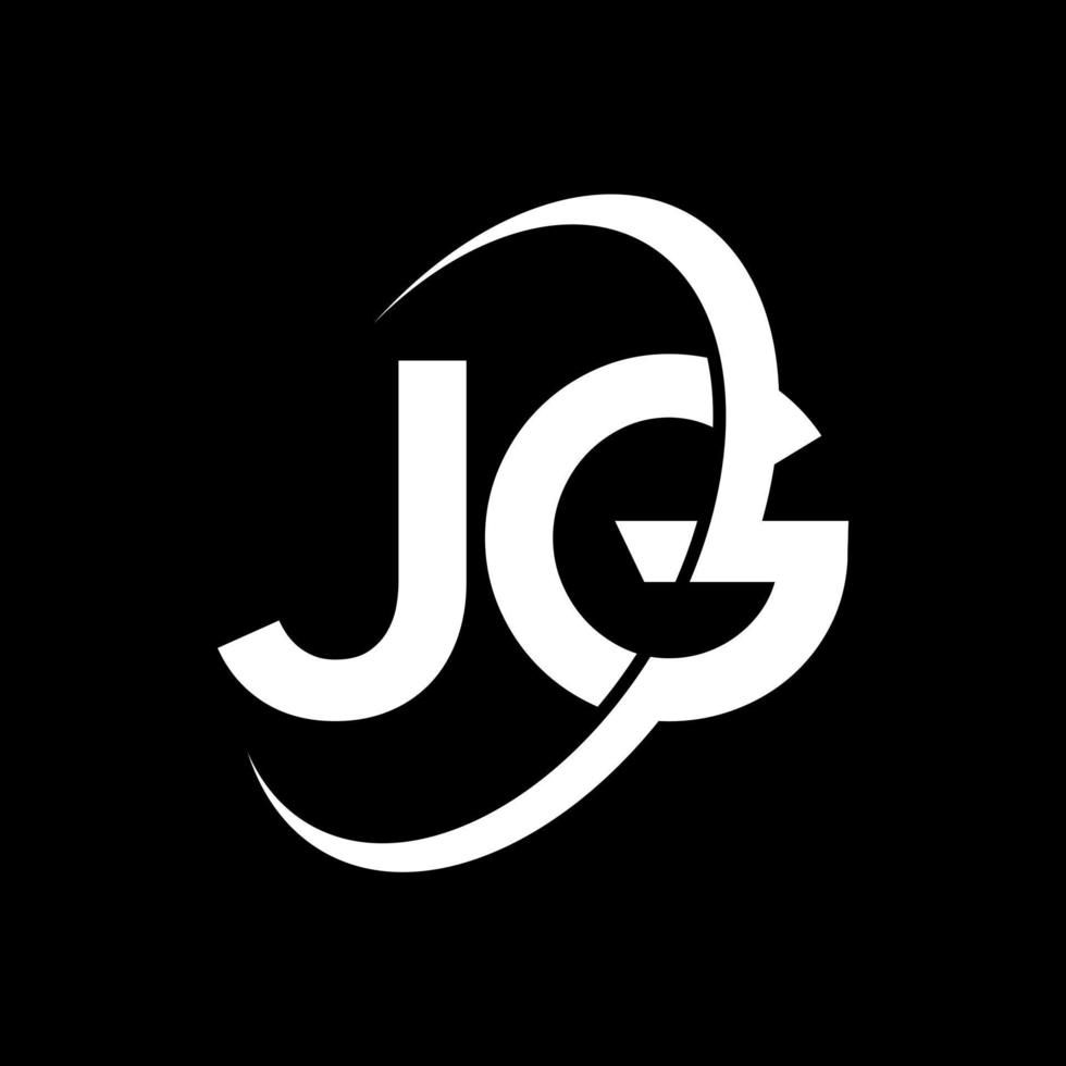 JG Letter Logo Design. Initial letters JG logo icon. Abstract letter JG minimal logo design template. JG letter design vector with black colors. JG logo.