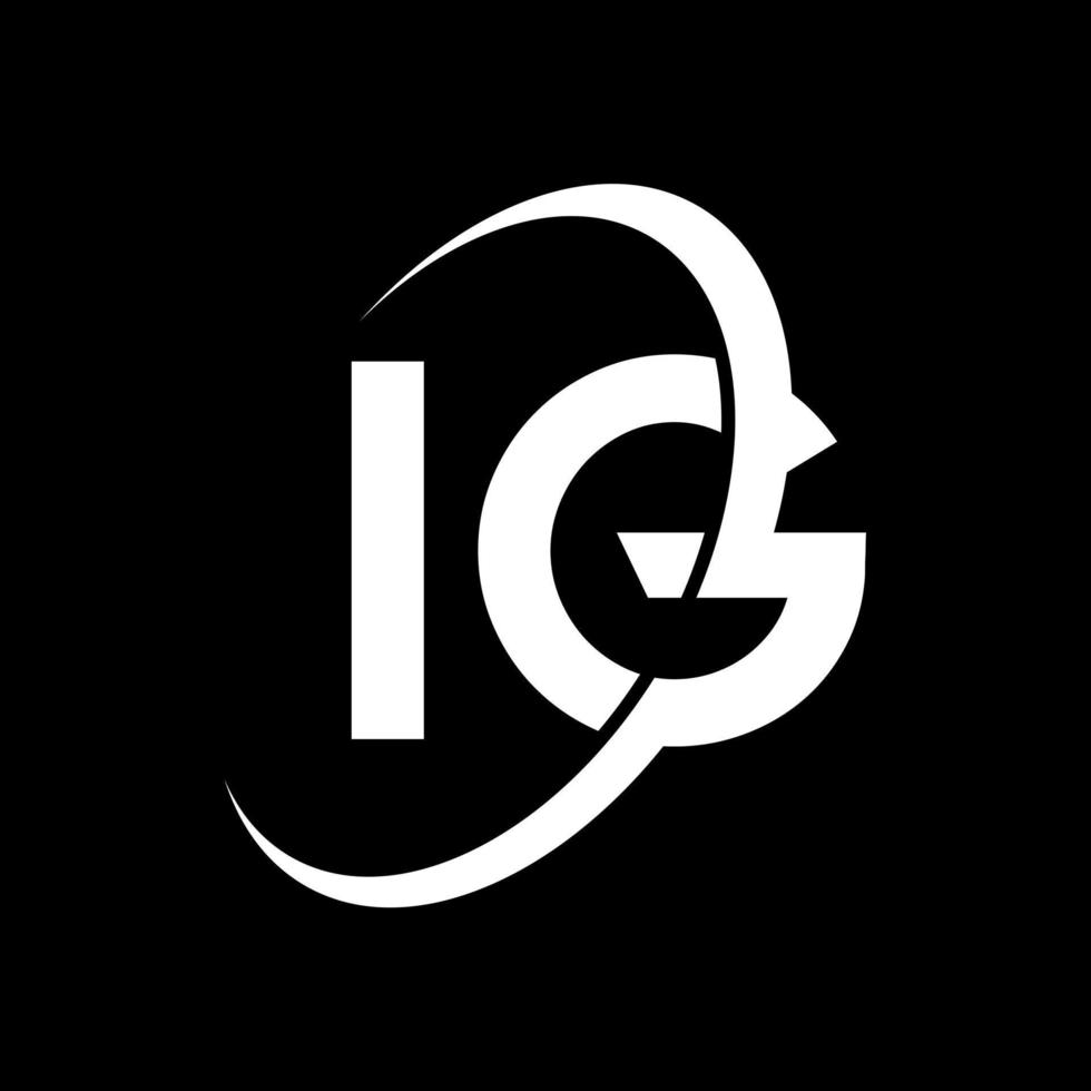 diseño del logotipo de la letra ig. icono del logotipo de letras iniciales ig. plantilla de diseño de logotipo mínimo de letra abstracta ig. vector de diseño de letras ig con colores negros. logotipo de i.g.