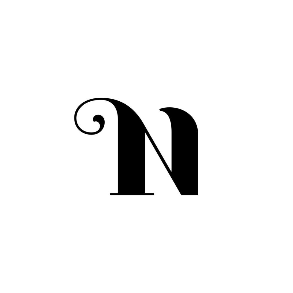 Diseño de logotipo de letra n para empresa de moda y belleza y spa. icono de vector de letra n. logotipo