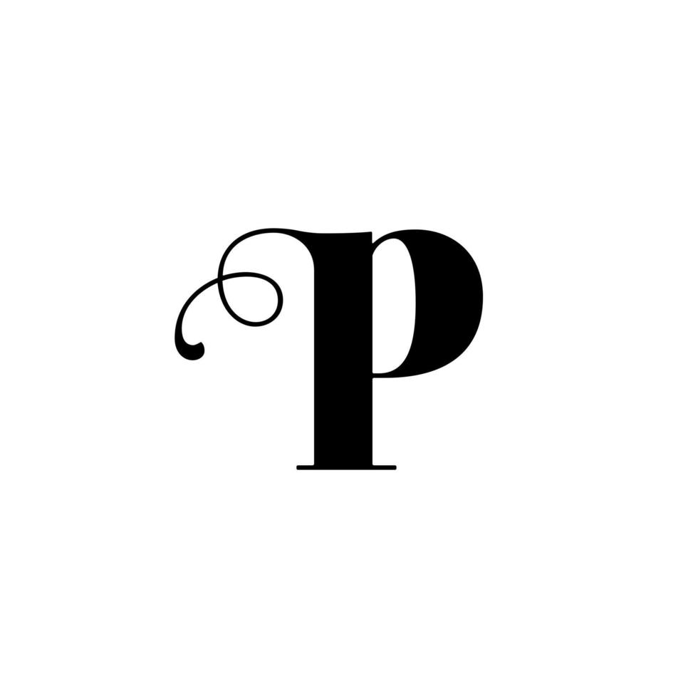 diseño de logotipo de letra p para empresa de moda y belleza y spa. icono de vector de letra p. logotipo p