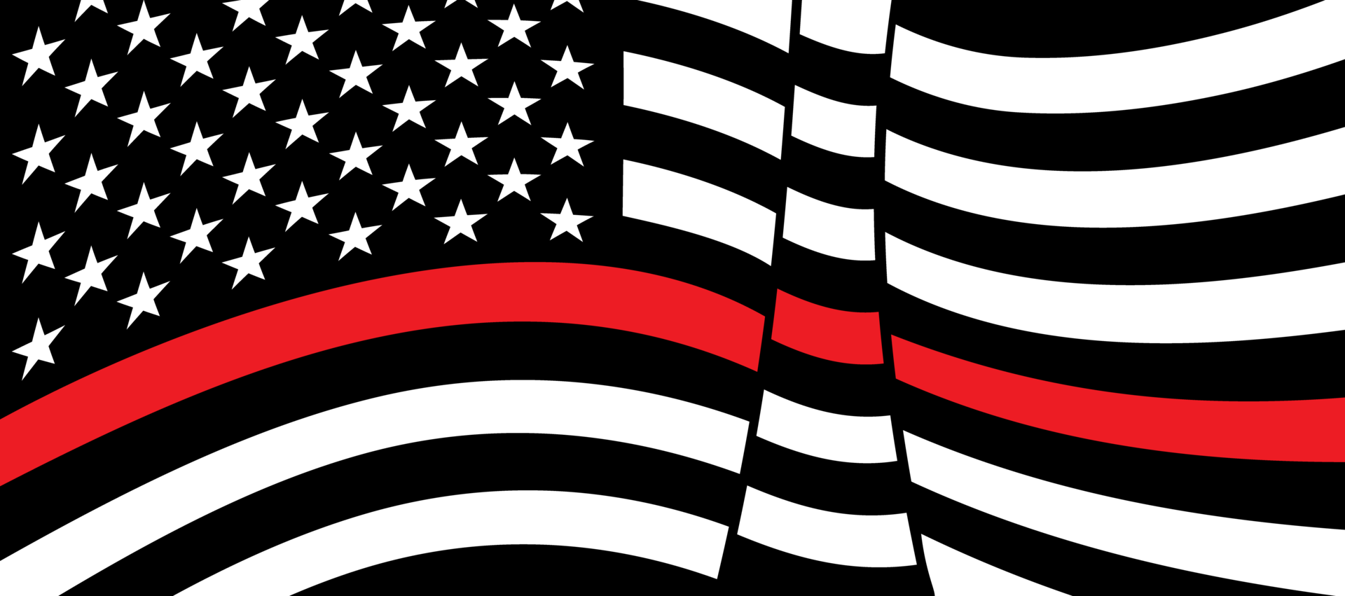 United States of America Thin Red Line Flag with Axe Illustration