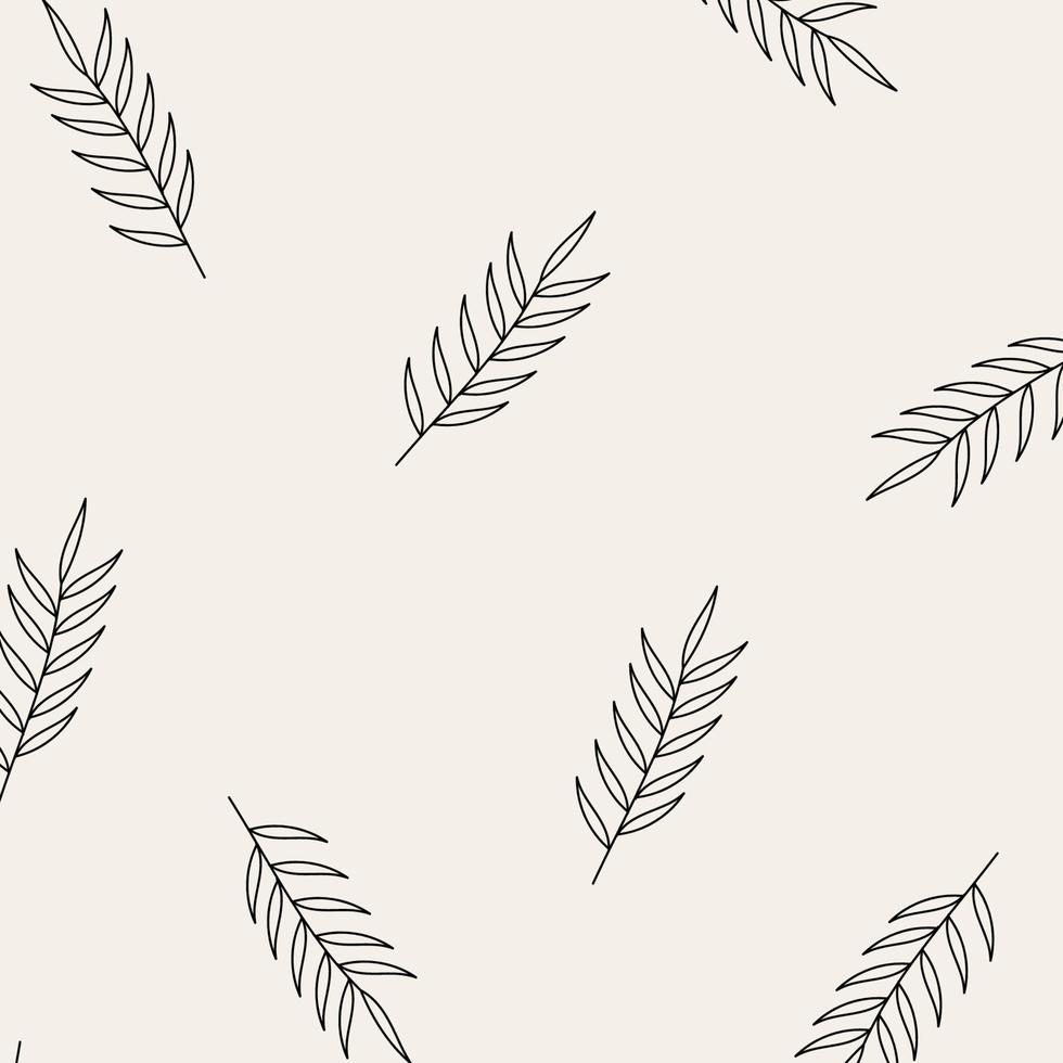 Seamless pattern of leaves and flowers. Background with hand drawn texture of leaves and flowers. Decorative nature background vector