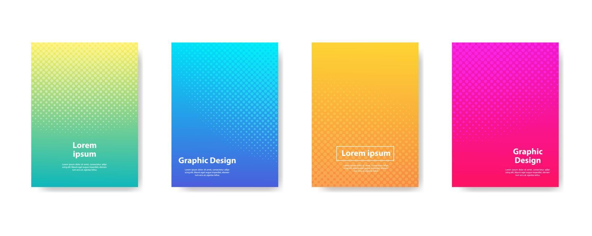 Cover set design. Halftone dots full color design. Future geometric patterns with shadows. Vector eps10