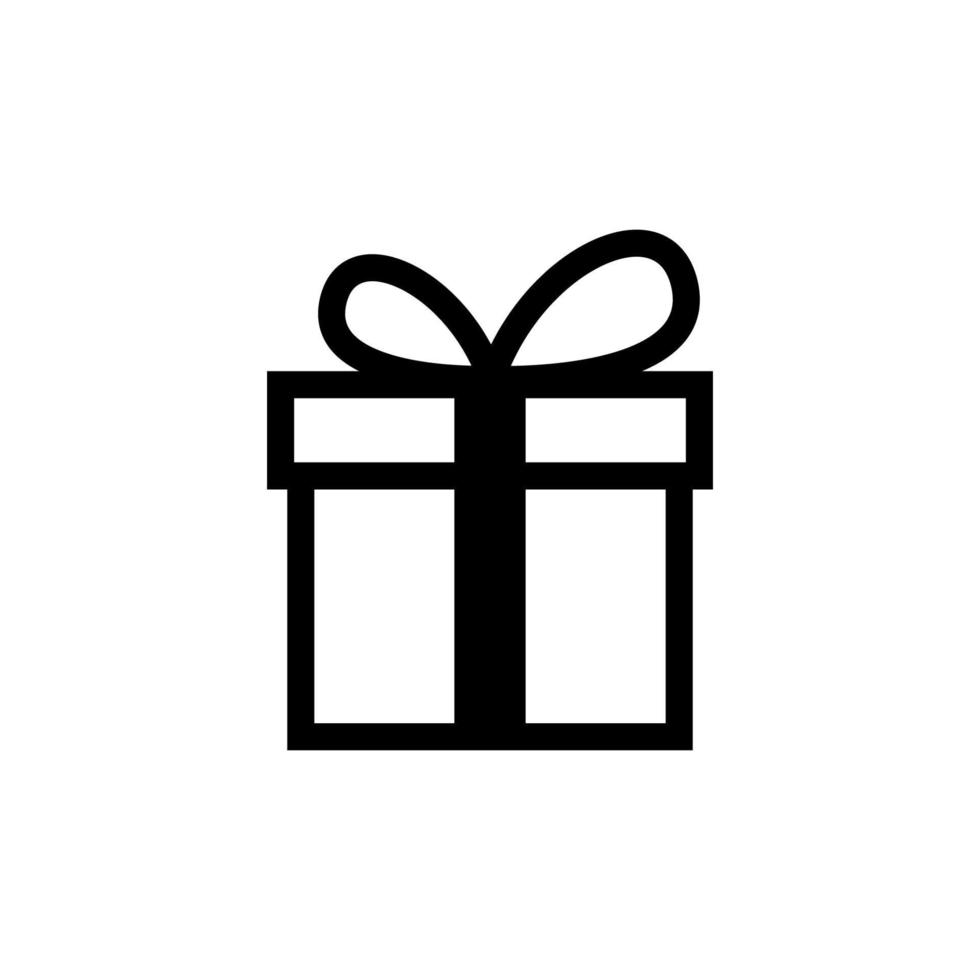 Ilustración de vector de icono de caja de regalo