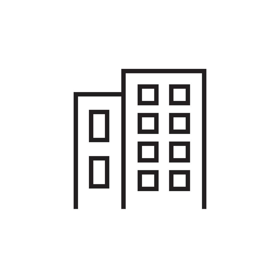 Building icon design with line. Vector Illustration