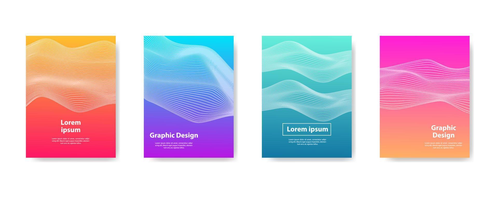 Cover set design. full color wave line design. Future geometric patterns with shadows. Eps10 vector