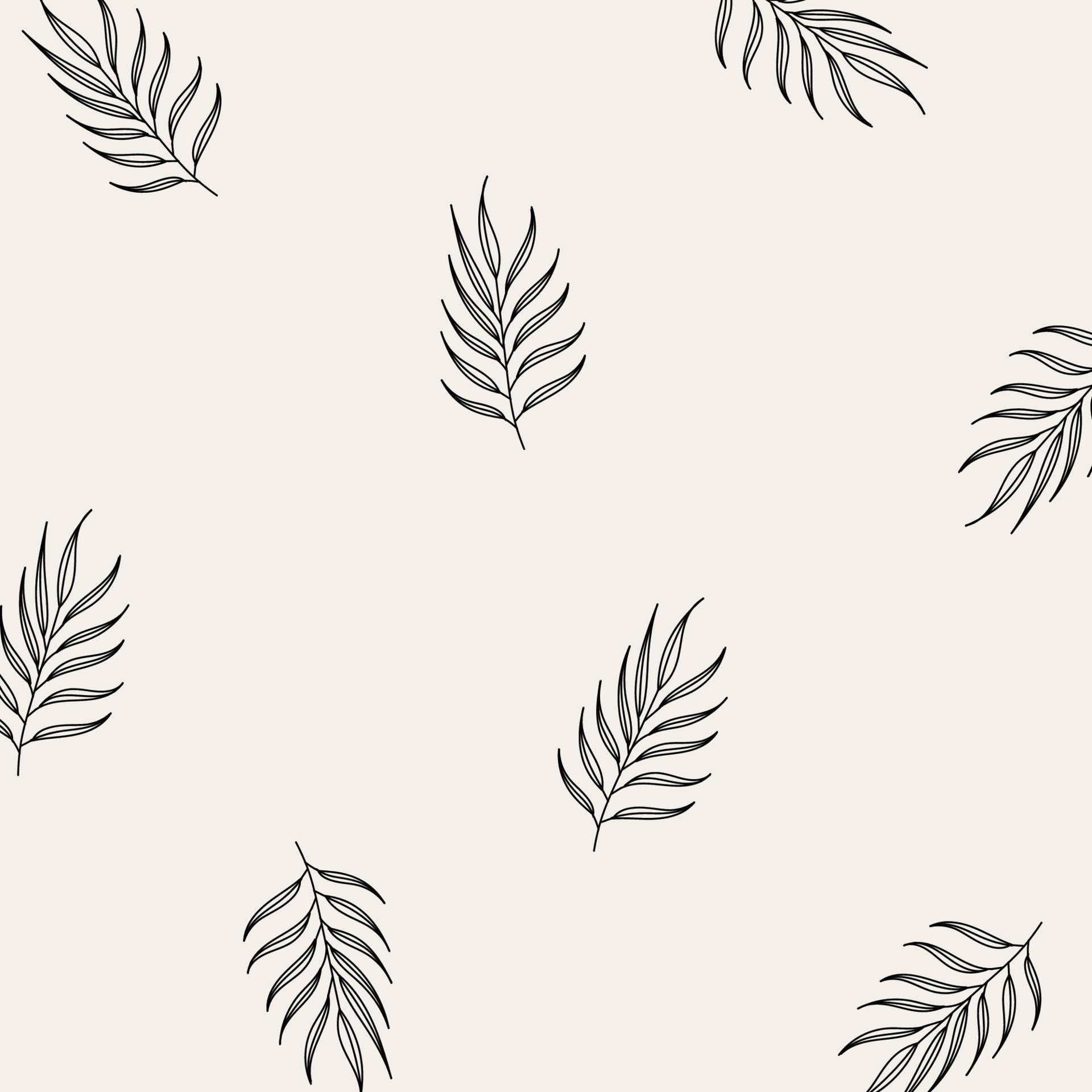 Seamless pattern of leaves and flowers. Background with hand drawn