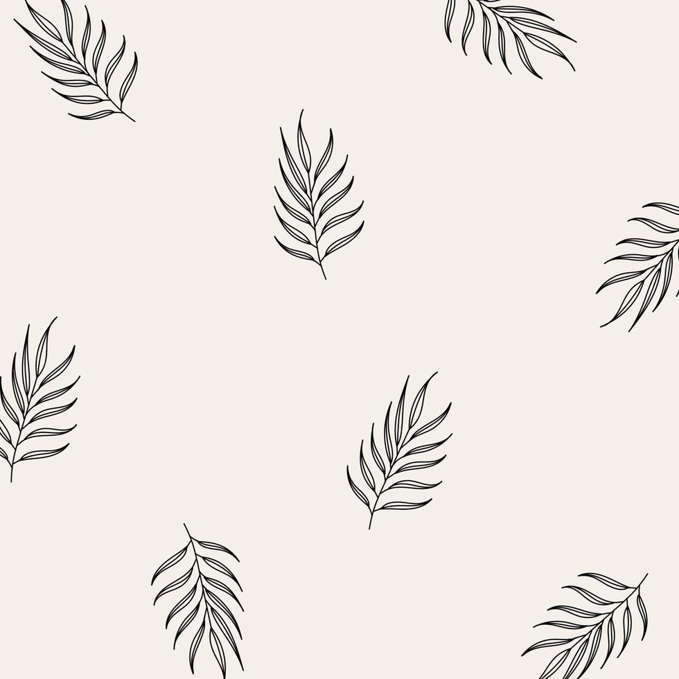 Seamless pattern of leaves and flowers. Background with hand drawn texture of leaves and flowers. Decorative nature background vector