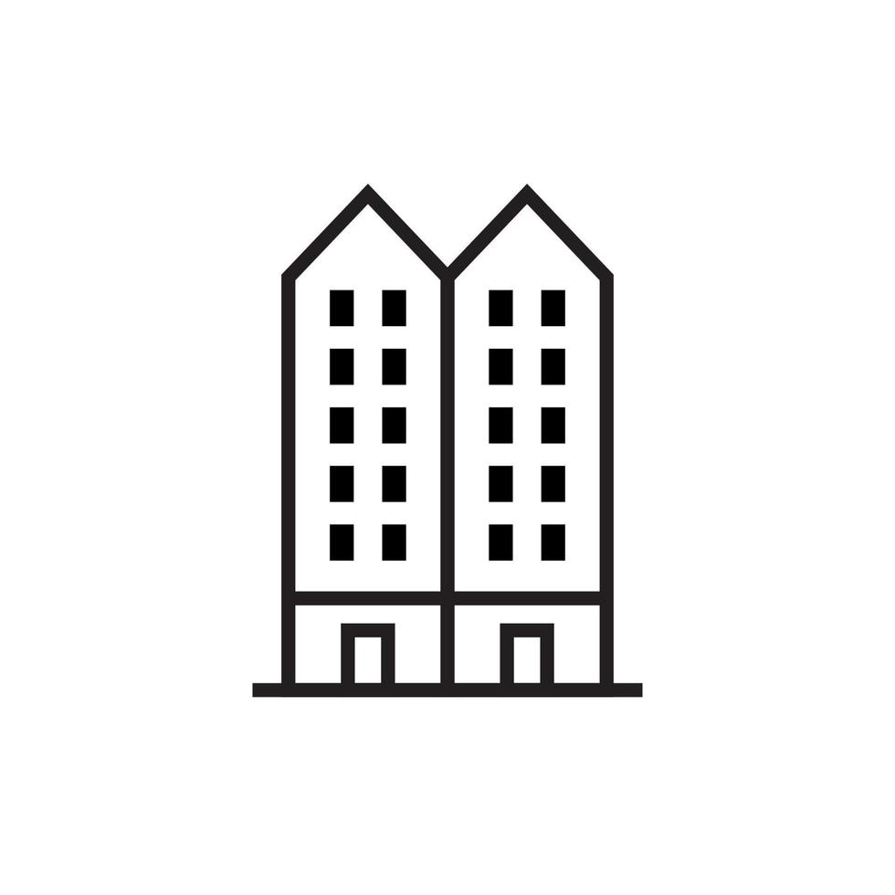 Building icon design with line. Vector Illustration