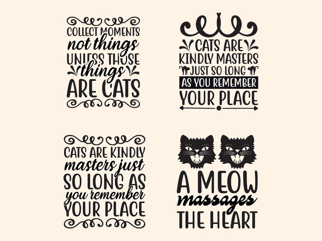 Set of cat  t-shirt design vector