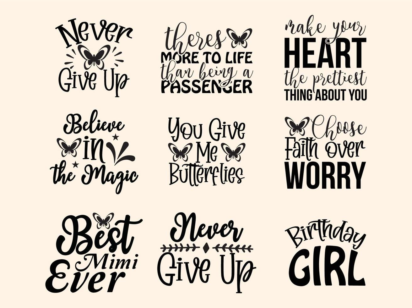 Set of butterfly  t-shirt design vector