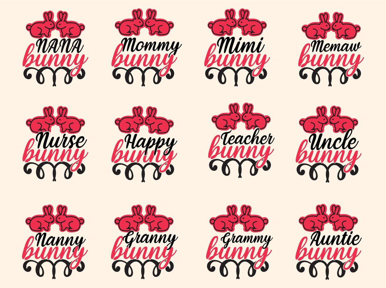 Set of easter  t-shirt design vector
