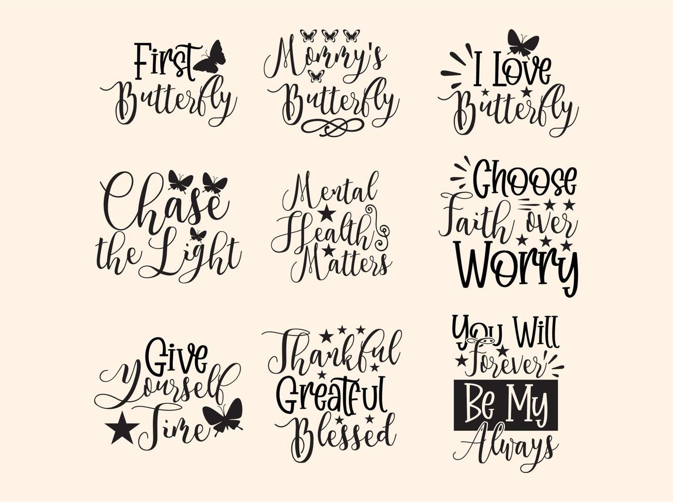 Set of butterfly  t-shirt design vector