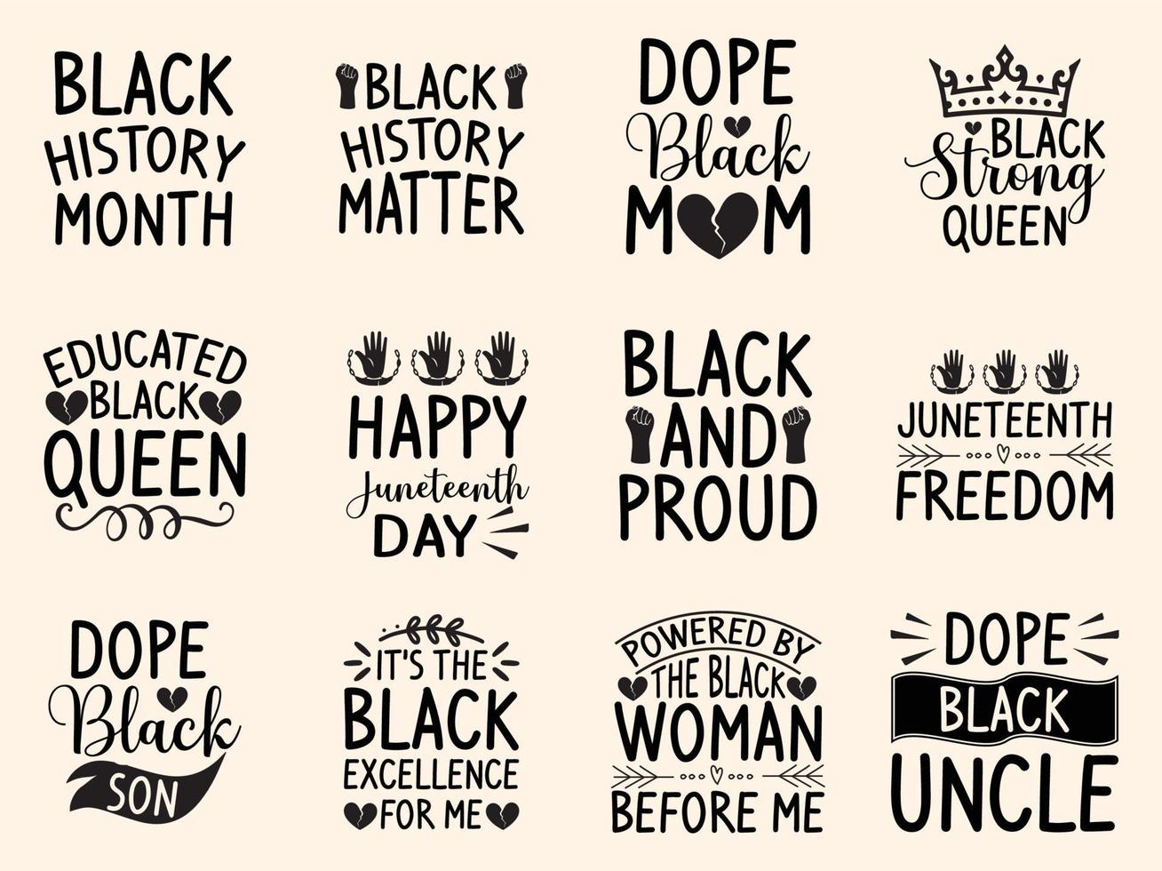 Set of Juneteenth  t-shirt design vector