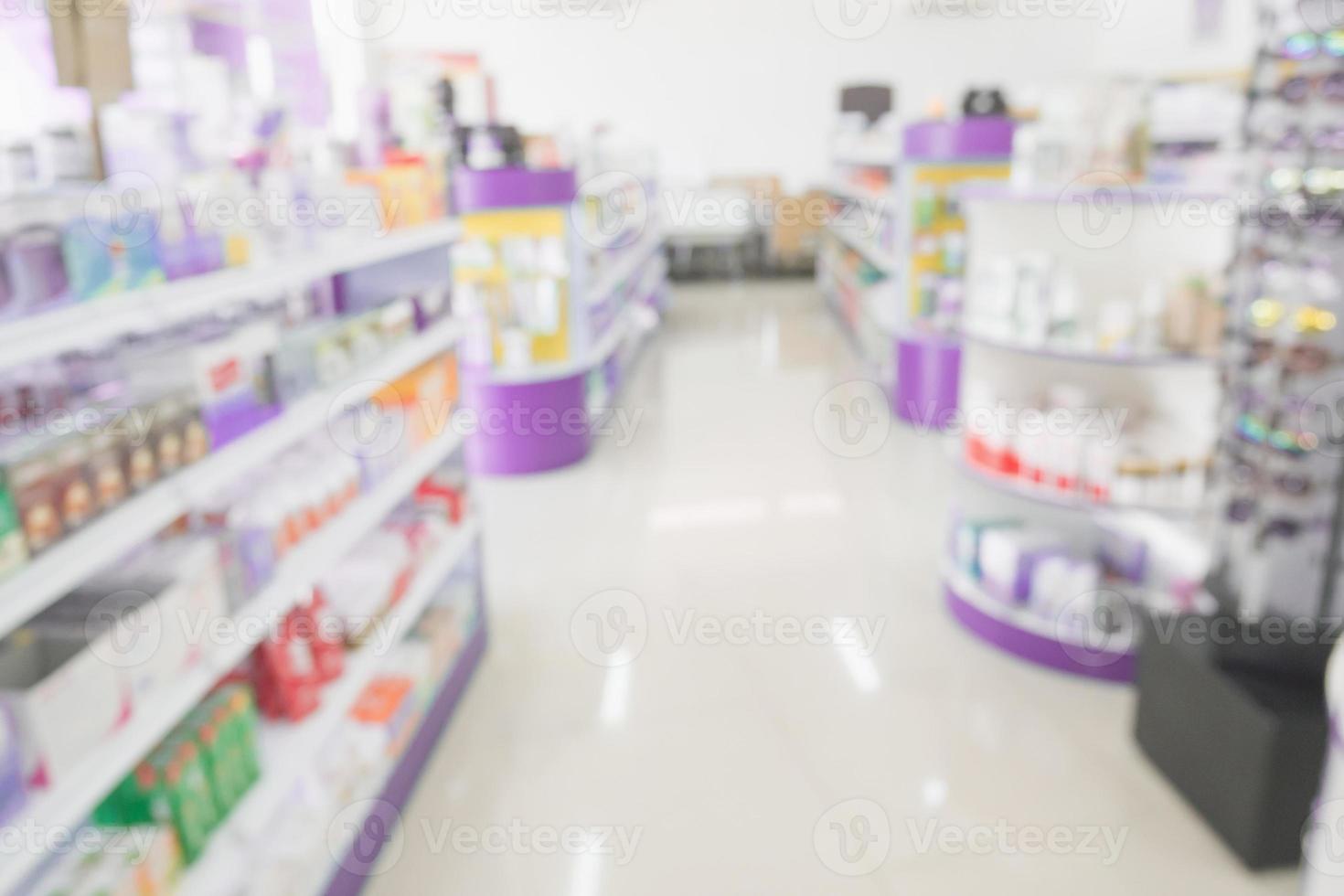 pharmacy drugstore shop interior blur background photo