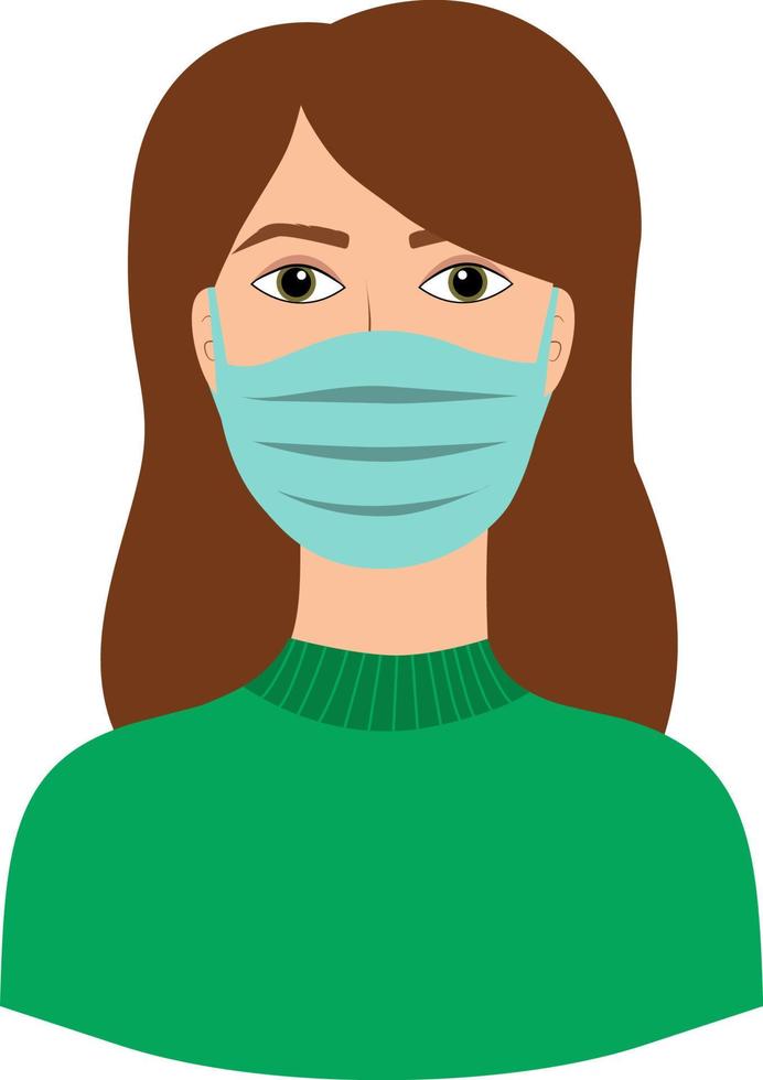 Women in medical mask vector